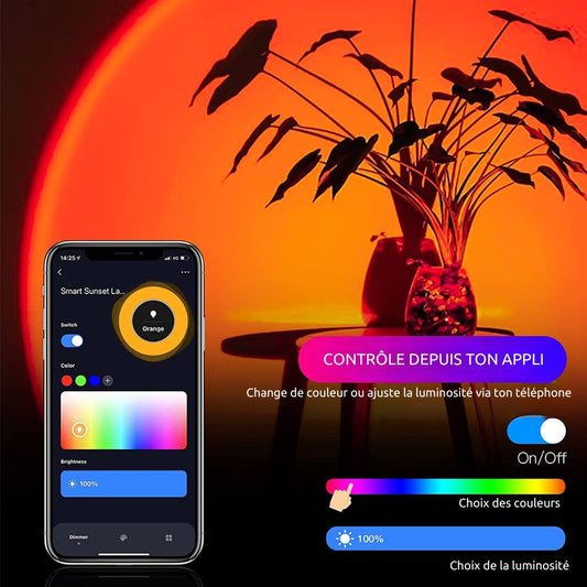 La lampe Soléa apporte une touche artistique inspirée des couleurs du crépuscule